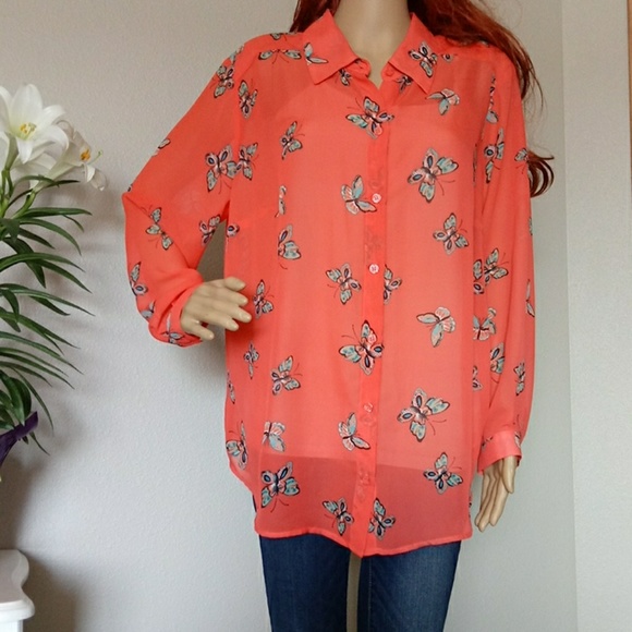 AGB Woman  Butterflies theme Shirt Sz 1X - Picture 2 of 8